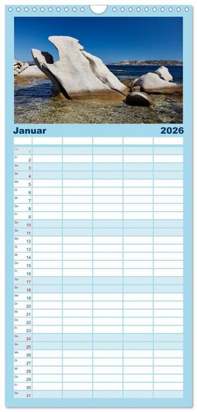 Produktbild: Familienplaner 2026 - Sardinien - Der Norden mit 5 Spalten (Wandkalender, 21 x 45 cm) CALVENDO