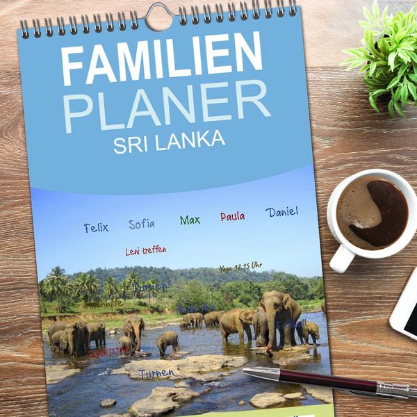 Produktbild: Familienplaner 2026 - Sri Lanka mit 5 Spalten (Wandkalender, 21 x 45 cm) CALVENDO