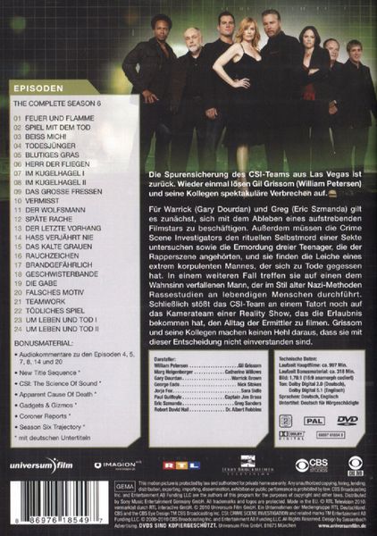 Produktbild: CSI - Season 6 [6 DVDs]