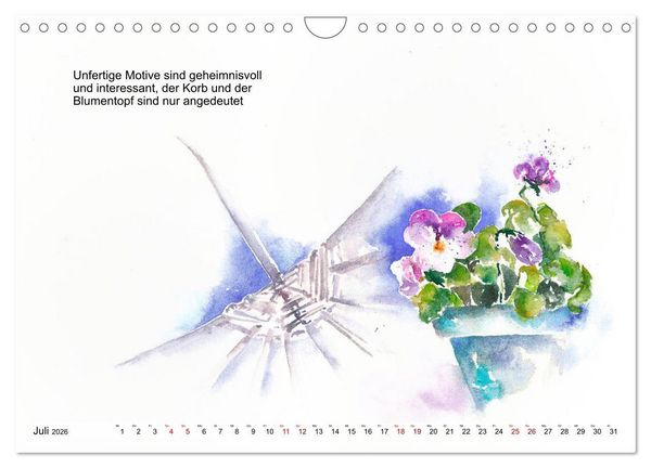 Produktbild: Mal mal Aquarell (Wandkalender 2026 DIN A4 quer), CALVENDO Monatskalender