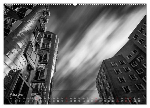 Produktbild: D&uuml;sseldorf Ansichten in Schwarz-Wei&szlig; (Wandkalender 2027 DIN A2 quer), CALVENDO Monatskalender