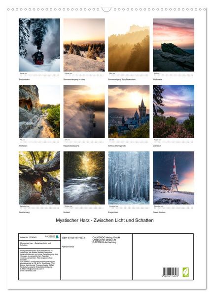 Produktbild: Mystischer Harz - Zwischen Licht und Schatten (Wandkalender 2026 DIN A2 hoch), CALVENDO Monatskalender