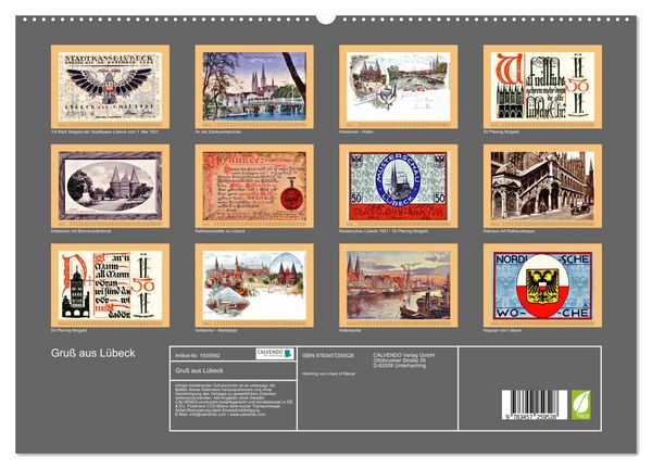 Produktbild: Gru&szlig; aus L&uuml;beck (hochwertiger Premium Wandkalender 2026 DIN A2 quer), Kunstdruck in Hochglanz