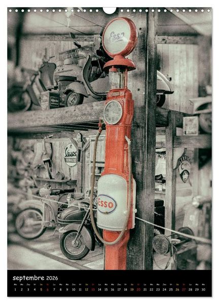 Produktbild: POMPES &Agrave; ESSENCE VINTAGE (Calendrier mural 2026 DIN A3 horizontal), CALVENDO calendrier mensuel