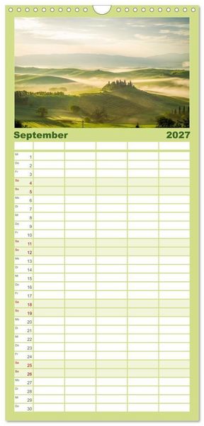 Produktbild: Familienplaner 2027 - Traumziel Toskana mit 5 Spalten (Wandkalender, 21 x 45 cm) CALVENDO