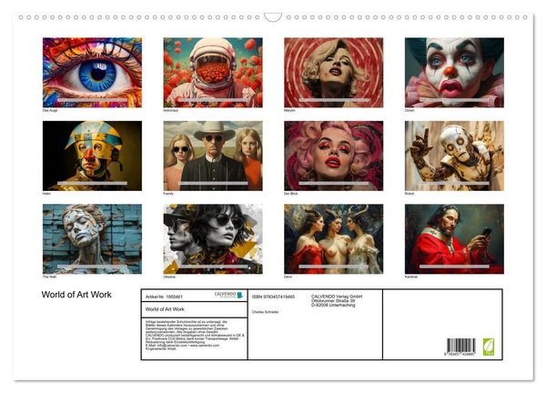 Produktbild: World of Art Work (Wandkalender 2026 DIN A2 quer), CALVENDO Monatskalender