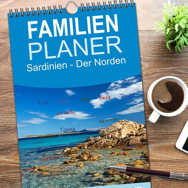 Produktbild: Familienplaner 2026 - Sardinien - Der Norden mit 5 Spalten (Wandkalender, 21 x 45 cm) CALVENDO
