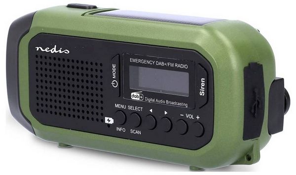Produktbild: Nedis RDDBCR2000GN Notfallradio DAB+, UKW, FM Notfallradio, DAB+, UKW Gr&uuml;n, Schwarz