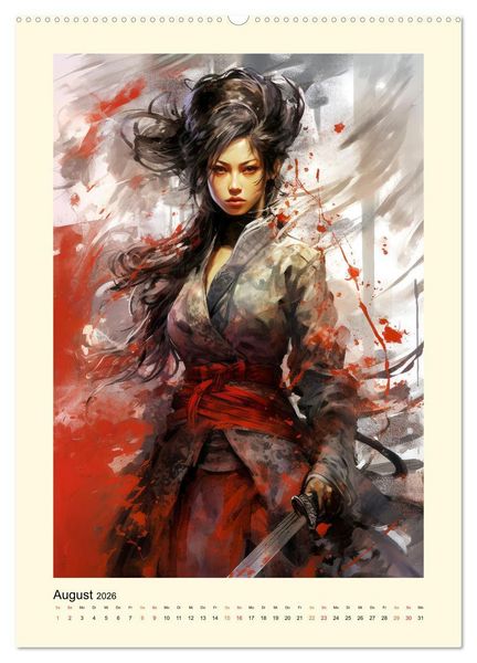 Produktbild: Samurai Amazonen (hochwertiger Premium Wandkalender 2026 DIN A2 hoch), Kunstdruck in Hochglanz