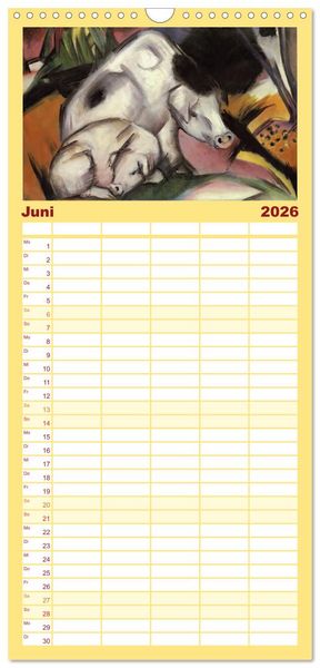 Produktbild: Familienplaner 2026 - Expressionistische Tierwelten mit 5 Spalten (Wandkalender, 21 x 45 cm) CALVENDO