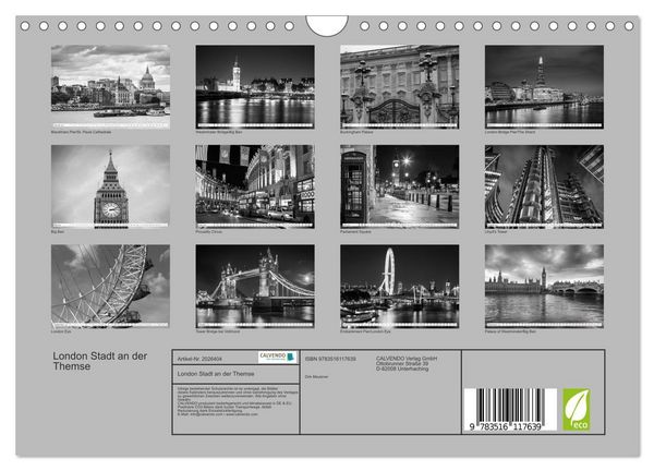 Produktbild: London Stadt an der Themse (Wandkalender 2026 DIN A4 quer), CALVENDO Monatskalender
