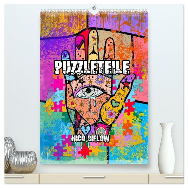 Produktbild: Puzzleteile (hochwertiger Premium Wandkalender 2026 DIN A2 hoch), Kunstdruck in Hochglanz