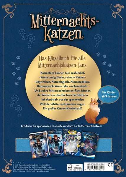 Produktbild: Mitternachtskatzen: Das gro&szlig;e R&auml;tselbuch