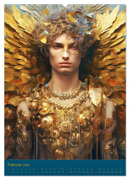 Produktbild: Engel. Goldverzierte Sch&ouml;nheiten in zeitloser Eleganz (hochwertiger Premium Wandkalender 2026 DIN A2 hoch), Kunstdruck in Hochglanz