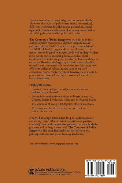 Produktbild: The Contours of Police Integrity