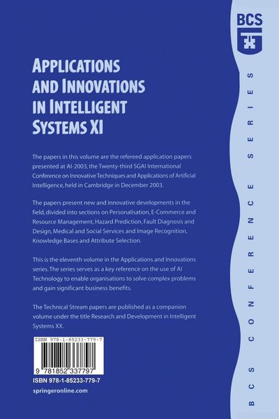 Produktbild: Applications and Innovations in Intelligent Systems XI