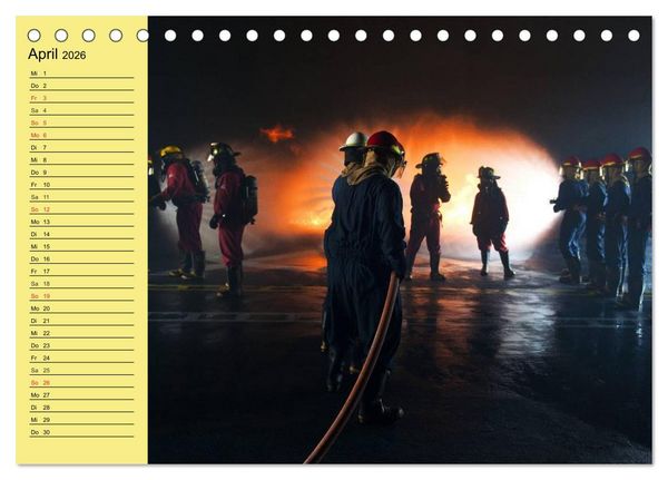 Produktbild: Die Feuerwehr. U.S. Firefighter im Einsatz (Tischkalender 2026 DIN A5 quer), CALVENDO Monatskalender