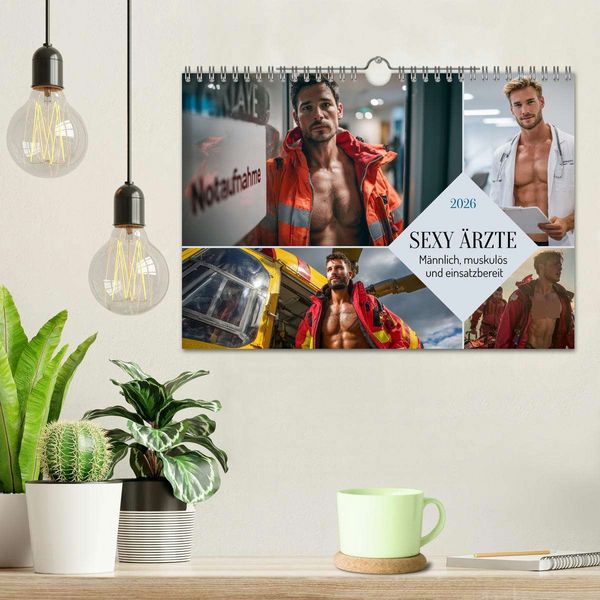 Produktbild: SEXY &Auml;RZTE - M&auml;nnlich, muskul&ouml;s und einsatzbereit (Wandkalender 2026 DIN A4 quer), CALVENDO Monatskalender