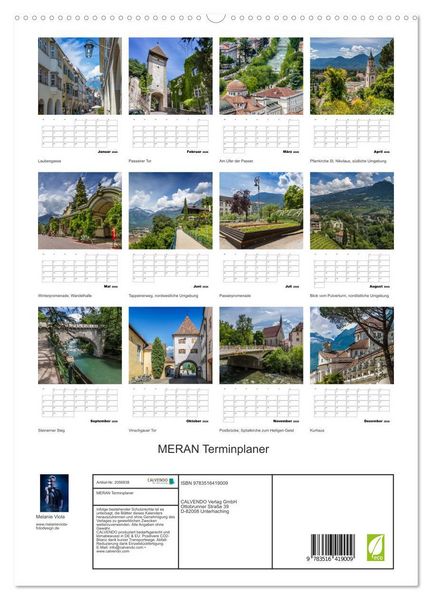 Produktbild: MERAN Terminplaner (hochwertiger Premium Wandkalender 2026 DIN A2 hoch), Kunstdruck in Hochglanz