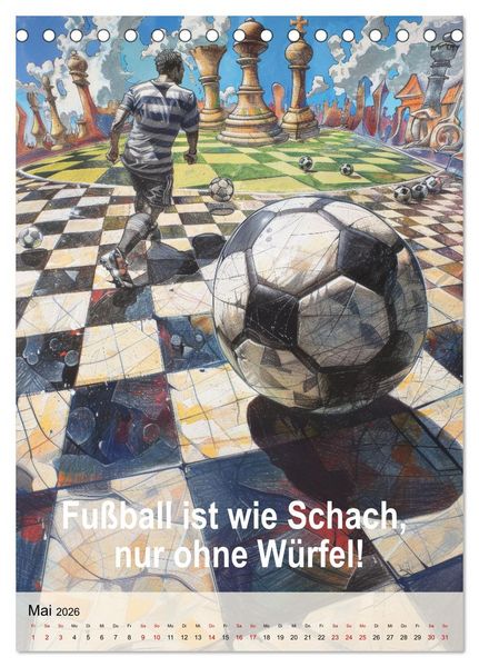 Produktbild: Fu&szlig;ballspr&uuml;che (Tischkalender 2026 DIN A5 hoch), CALVENDO Monatskalender