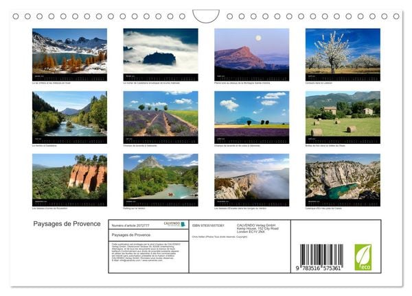 Produktbild: Paysages de Provence (Calendrier mural 2026 DIN A4 vertical), CALVENDO calendrier mensuel