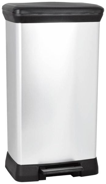 Curver Deco bin metalics 240643 Mülleimer 50 l (B x H x T) 390 x 720 x 290 mm Silber, Schwarz 1 St.