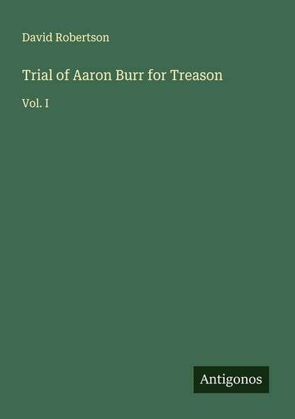 Produktbild: Trial of Aaron Burr for Treason