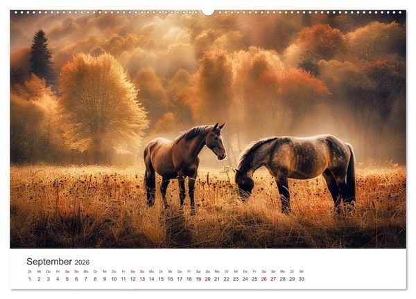 Produktbild: Im Wind der Freiheit - Ein Jahr voller Pferde (hochwertiger Premium Wandkalender 2026 DIN A2 quer), Kunstdruck in Hochglanz