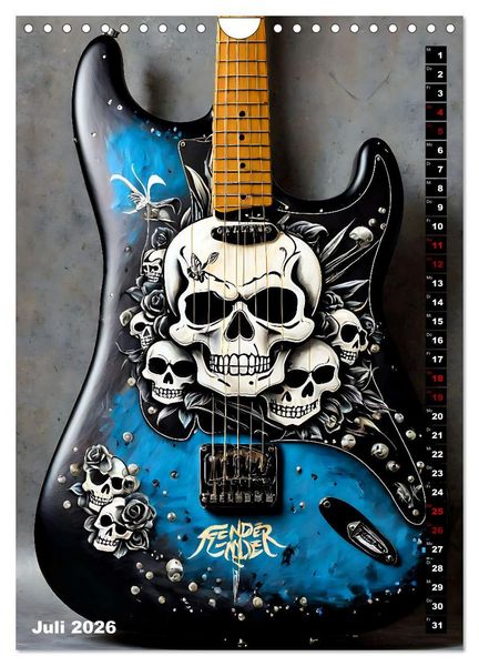 Produktbild: Traumhafte Gitarren (Wandkalender 2026 DIN A4 hoch), CALVENDO Monatskalender