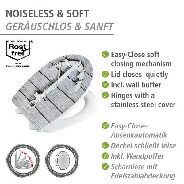 Produktbild: WC-Sitz Mod. Rope mit Relief, aus bruchstabilem Thermoplast