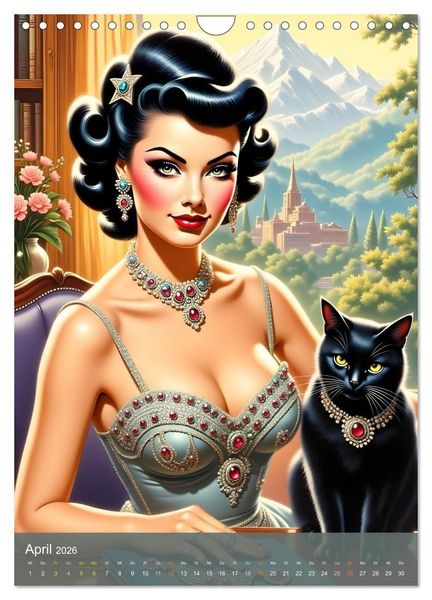 Produktbild: Fr&auml;ulein Fantasie und die schwarze Katze (Wandkalender 2026 DIN A4 hoch), CALVENDO Monatskalender
