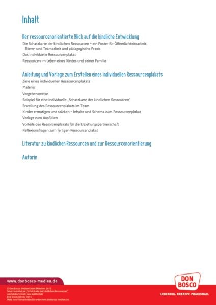Produktbild: Schatzkarte der kindlichen Ressourcen