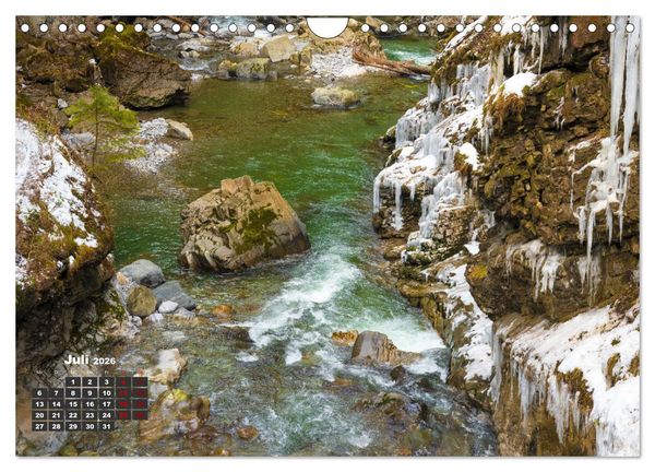 Produktbild: Winterzauber in der Breitachklamm bei Oberstdorf (Wandkalender 2026 DIN A4 quer), CALVENDO Monatskalender