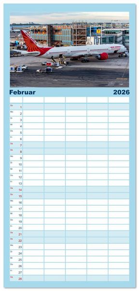 Produktbild: Familienplaner 2026 - Flieger von Boeing mit 5 Spalten (Wandkalender, 21 x 45 cm) CALVENDO