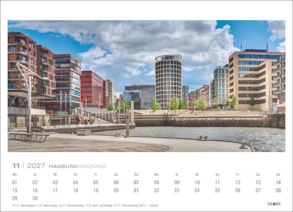 Produktbild: Hamburg Panorama-Postkartenkalender 2027
