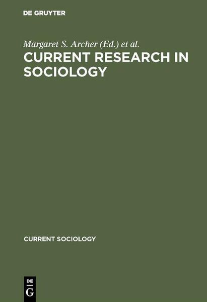 Produktbild: Current research in sociology