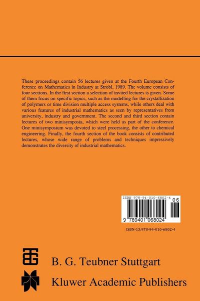 Produktbild: Proceedings of the Fourth European Conference on Mathematics in Industry