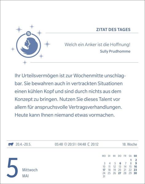Produktbild: Jungfrau Sternzeichenkalender 2027 - Tagesabrei&szlig;kalender - Ihr Horoskop f&uuml;r jeden Tag