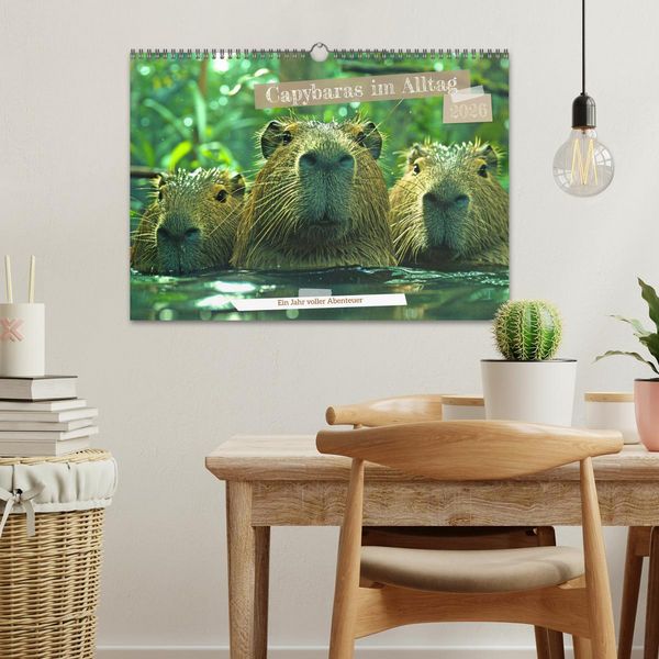 Produktbild: Capybaras im Alltag - Ein Jahr voller Abenteuer (Wandkalender 2026 DIN A3 quer), CALVENDO Monatskalender