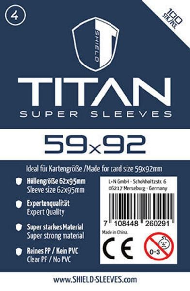 Shield Titan 4: Kartenhüllen für Karten bis 59 × 92 mm