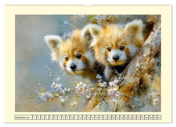 Produktbild: Rote Pandas. Kleine Abenteurer im sanften Waldlicht (hochwertiger Premium Wandkalender 2027 DIN A2 quer), Kunstdruck in Hochglanz