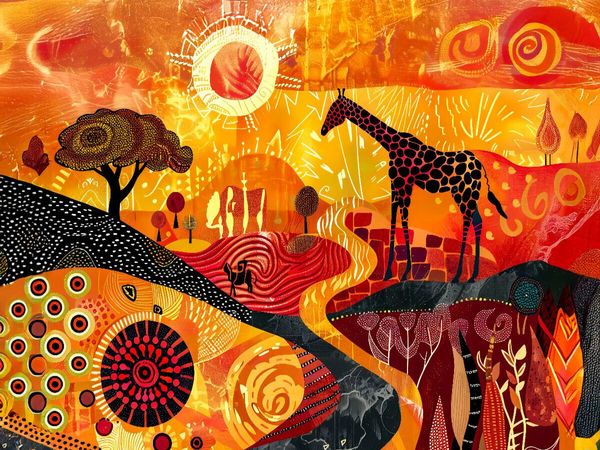 Produktbild: CALVENDO Puzzle Abstrakte Giraffe mit Ornamentmuster-Design | 1000 Teile Lege-Gr&ouml;&szlig;e 64x48cm Foto-Puzzle f&uuml;r gl&uuml;ckliche Stunden