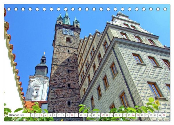 Produktbild: Visit Pilsen & Klatovy - Zwei b&ouml;hmische St&auml;dte - Ein perfekter Urlaubstag (Tischkalender 2026 DIN A5 quer), CALVENDO Monatskalender