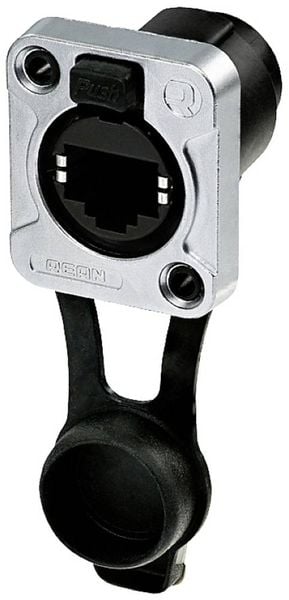 Rean AV RJ45 Durchgangs-Einbaubuchse, IP65, vernickeltes D-Gehäuse RRE8F-Z-000-1 Buchse, gerade 1 St.