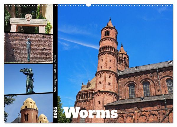 Worms-Nibelungenstadt am Rhein (Wandkalender 2025 DIN A2 quer), CALVENDO Monatskalender