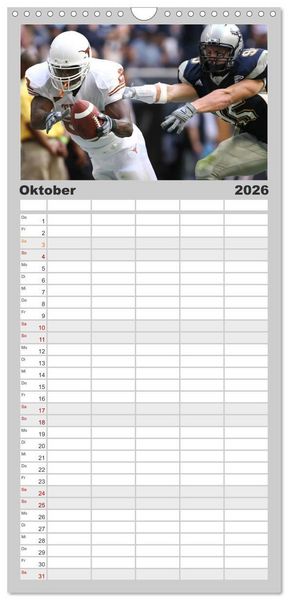 Produktbild: Familienplaner 2026 - American Football - Athleten mit 5 Spalten (Wandkalender, 21 x 45 cm) CALVENDO