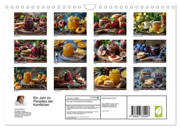 Produktbild: Ein Jahr im Paradies der Konfit&uuml;ren (Wandkalender 2026 DIN A4 quer), CALVENDO Monatskalender