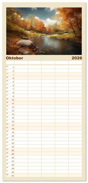 Produktbild: Familienplaner 2026 - Himmlische Landschaften des Lichts mit 5 Spalten (Wandkalender, 21 x 45 cm) CALVENDO
