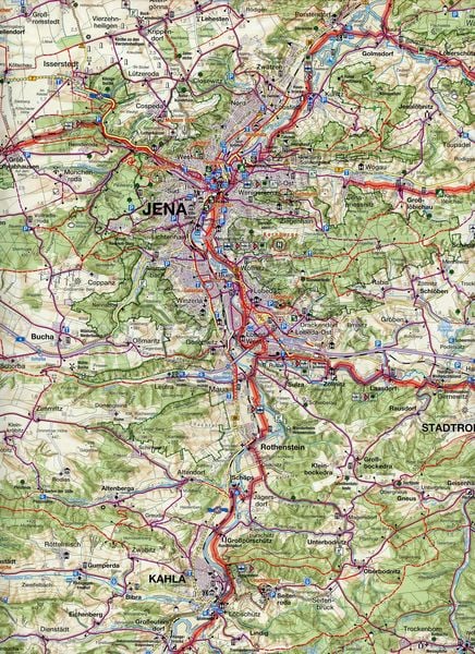 Produktbild: Fahrradkarte Jena - Saaletal 1:75 000