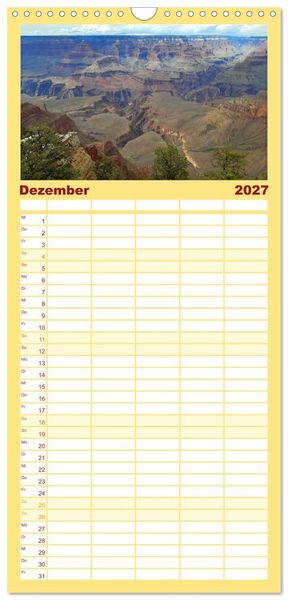 Produktbild: Familienplaner 2027 - Discover the West mit 5 Spalten (Wandkalender, 21 x 45 cm) CALVENDO